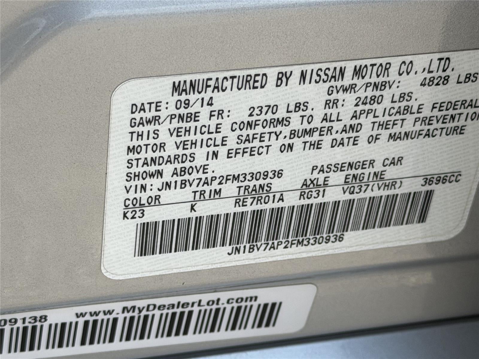 2015 INFINITI Q50 Base