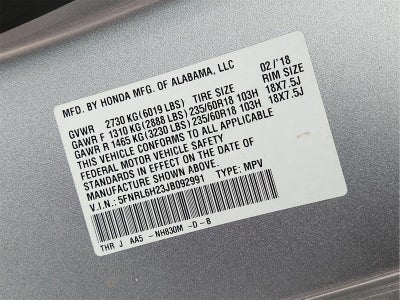 2018 Honda Odyssey LX