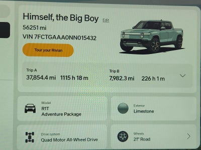 2022 Rivian R1T Adventure Package