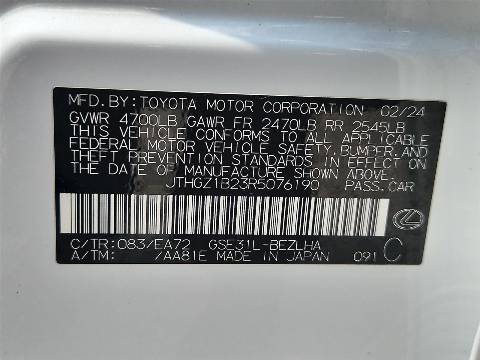 2024 Lexus IS IS 350 F SPORT