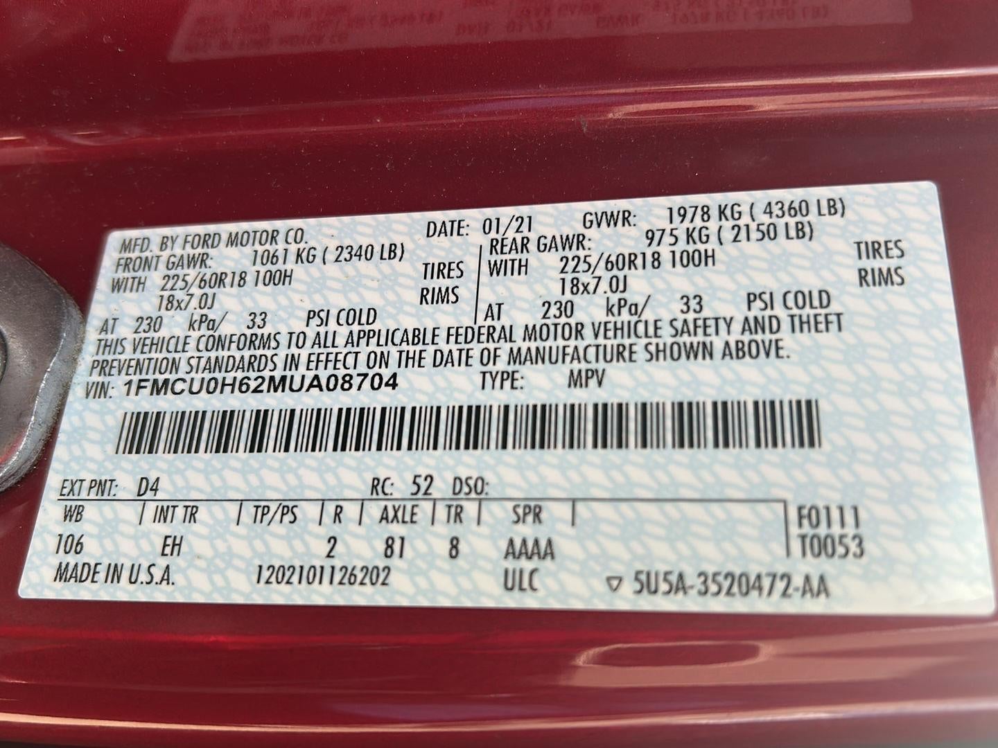 2021 Ford Escape SEL