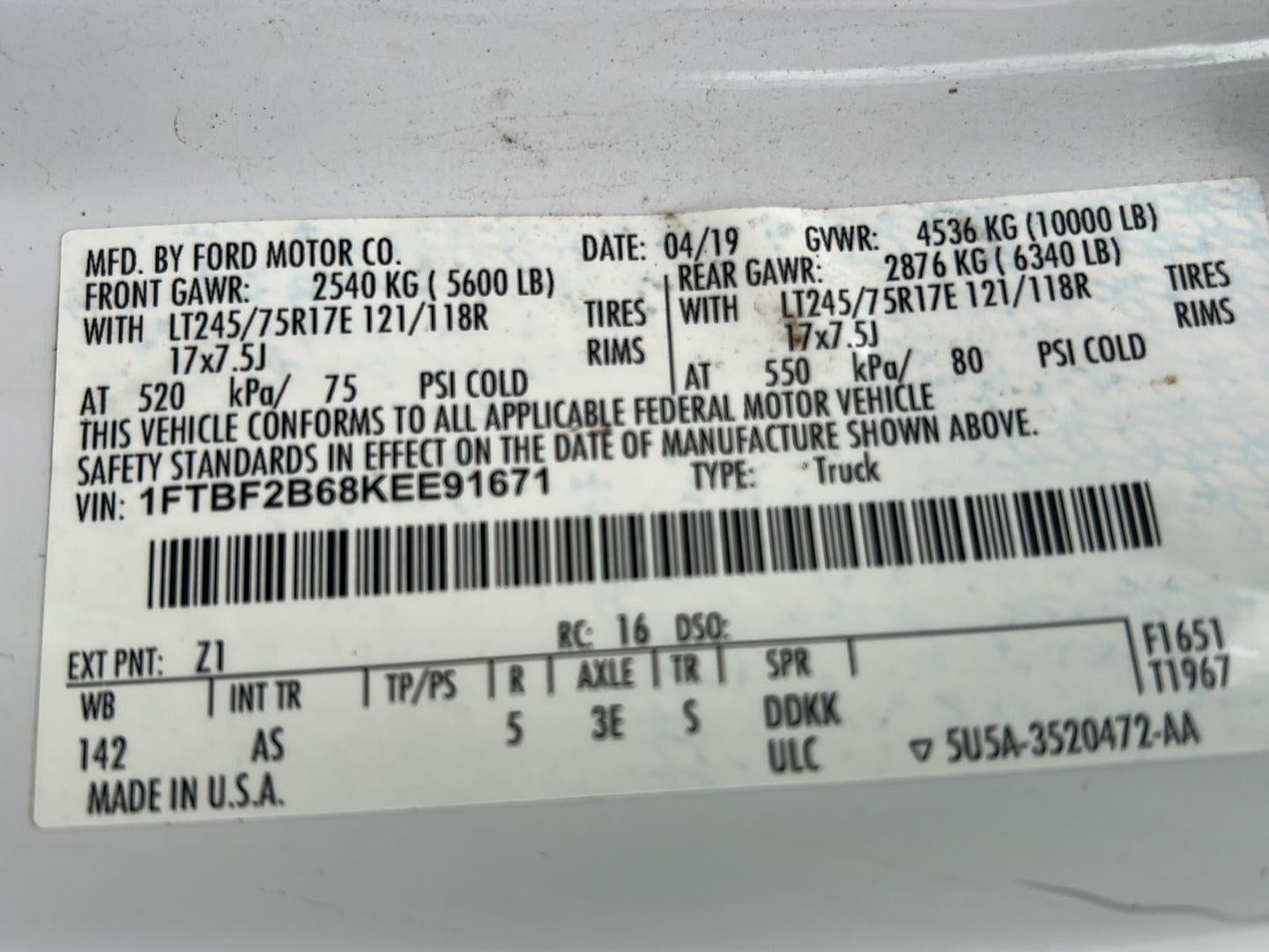 2019 Ford Super Duty F-250 SRW XL