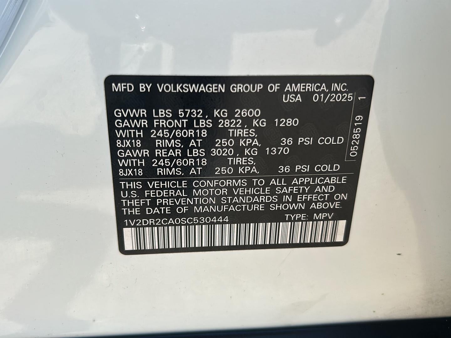 2025 Volkswagen Atlas 2.0T SE