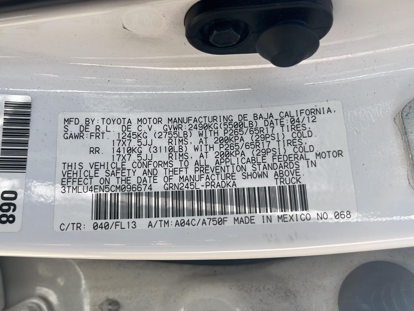 2012 Toyota Tacoma DOUBCAB