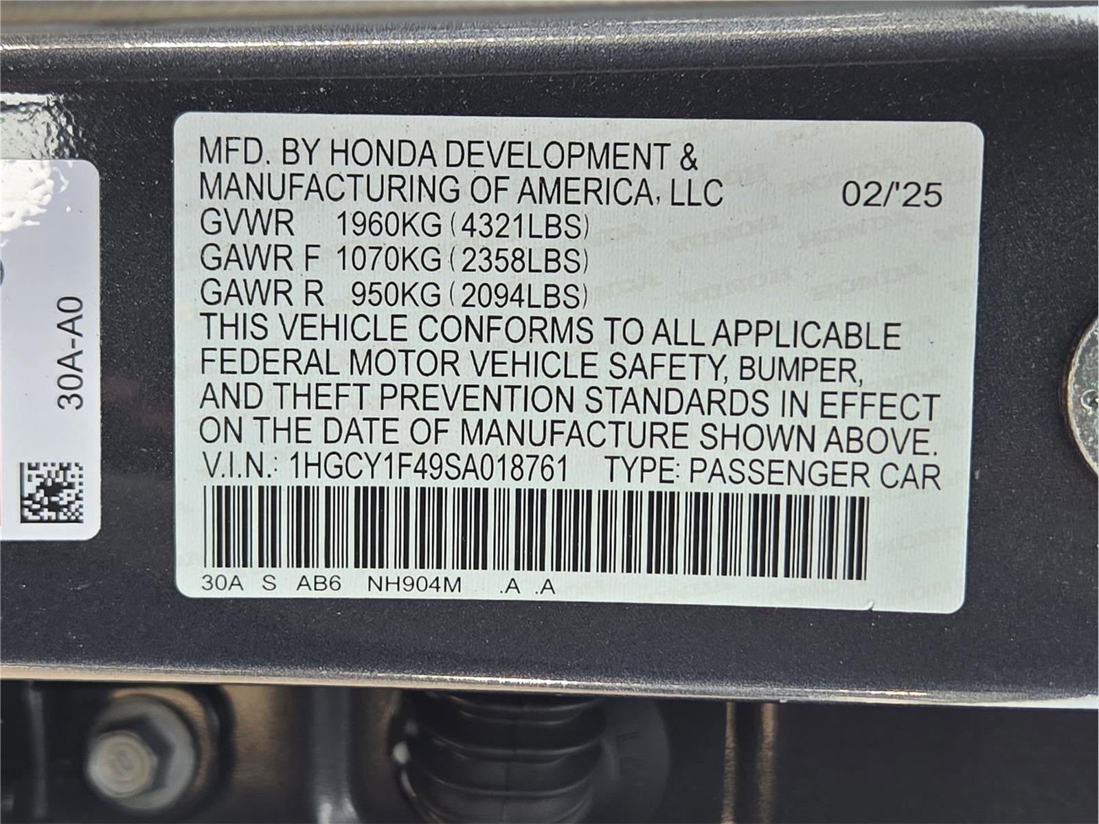 2025 Honda Accord Sedan SE