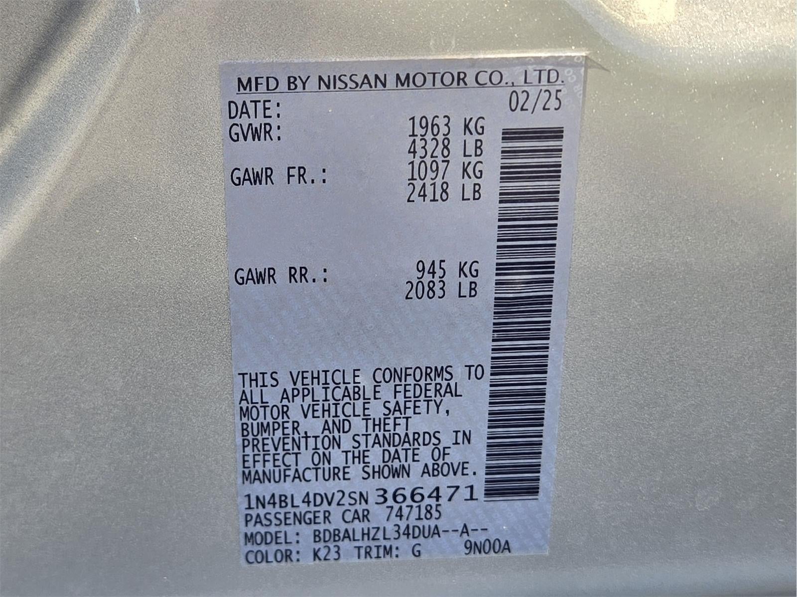 2025 Nissan Altima SV
