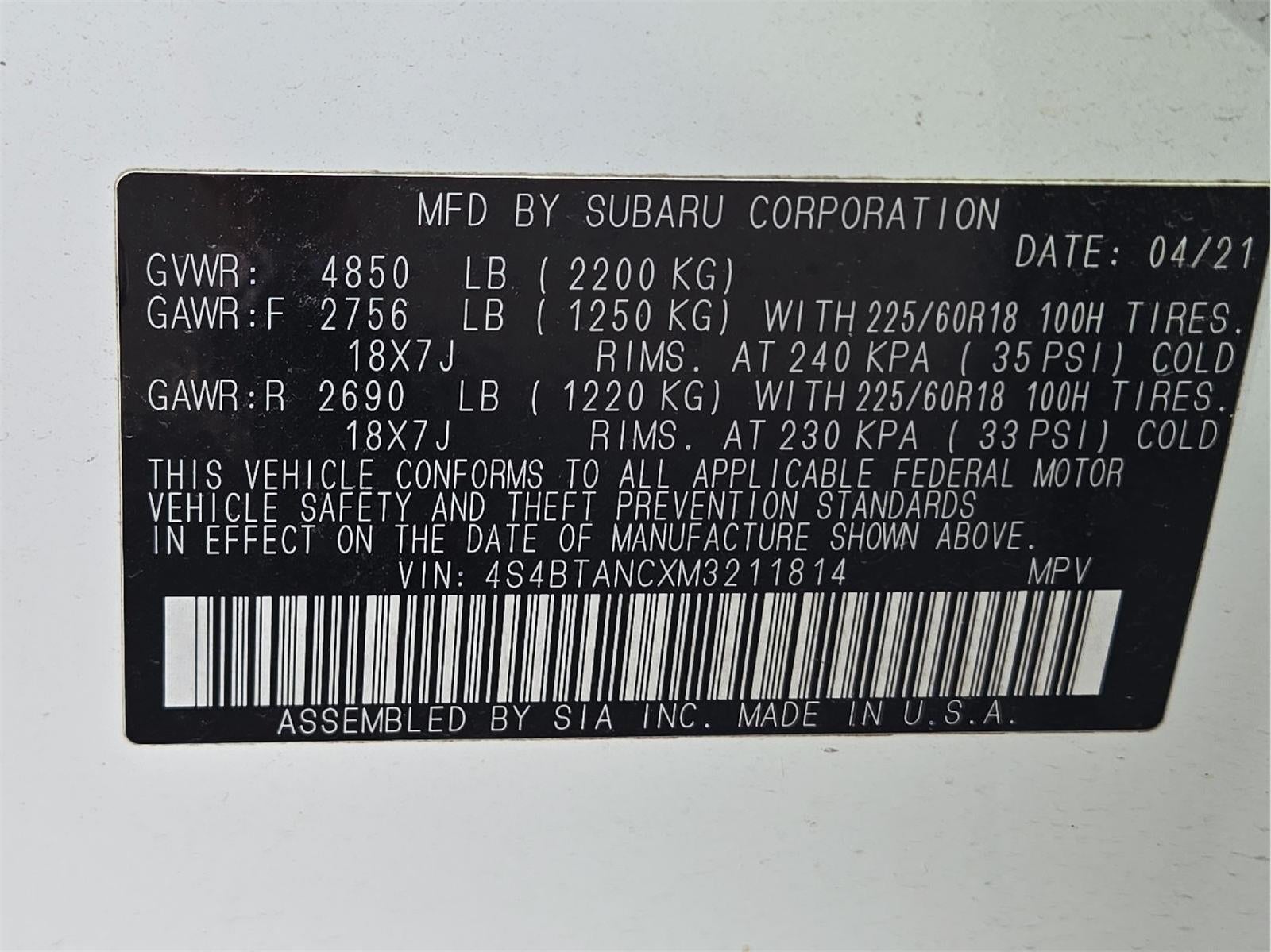 2021 Subaru Outback Limited
