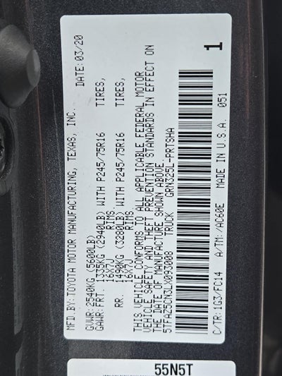 2020 Toyota Tacoma SR5 V6