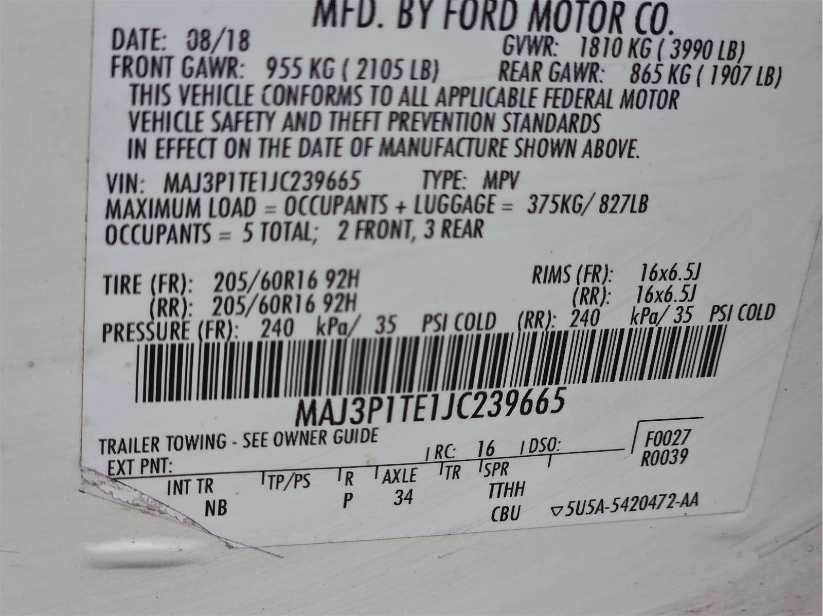 2018 Ford EcoSport SE