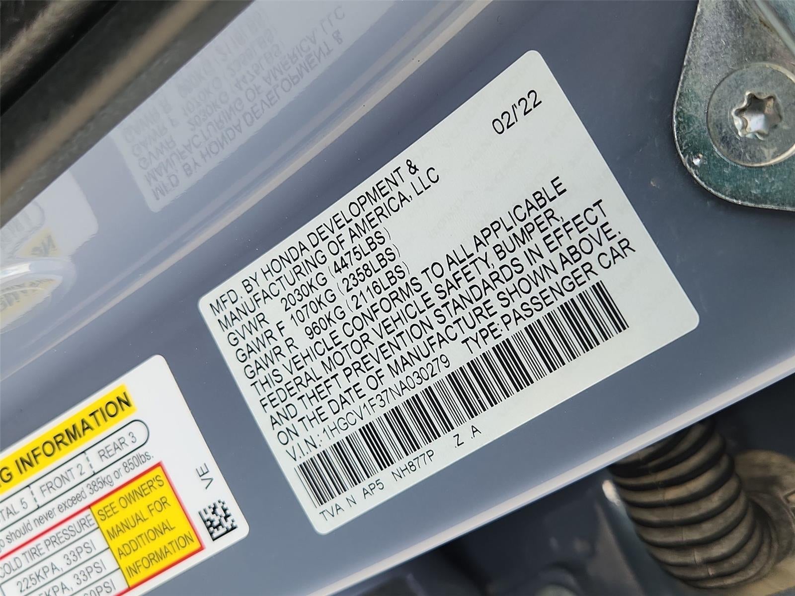2022 Honda Accord Sedan Sport