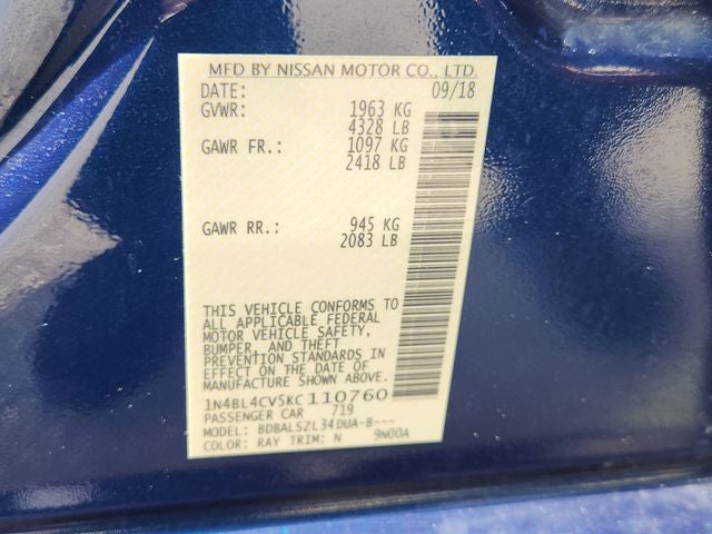 2019 Nissan Altima 2.5 SR