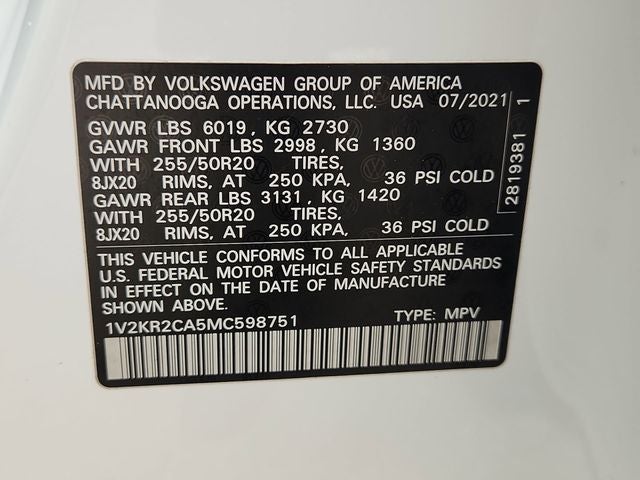 2021 Volkswagen Atlas 3.6L V6 SE w/Technology