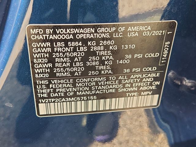 2021 Volkswagen Atlas 2.0T SEL Premium