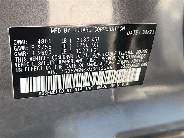 2021 Subaru Legacy Limited XT