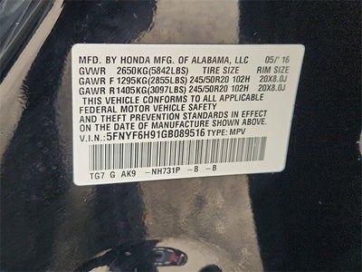 2016 Honda Pilot Touring