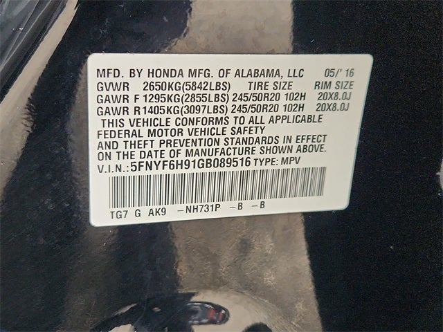 2016 Honda Pilot Touring