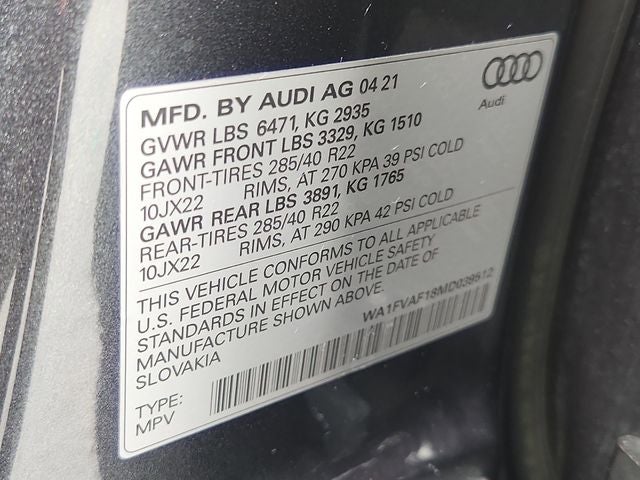 2021 Audi Q8 55 Prestige quattro