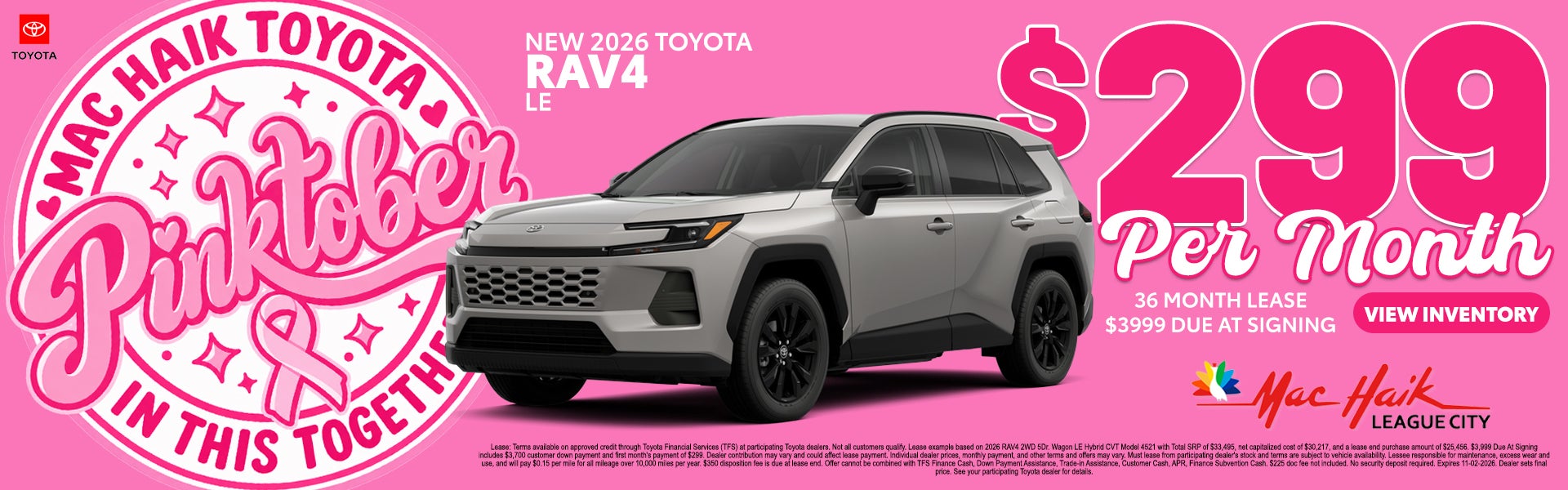 New 2026 Toyota RAV4 LE