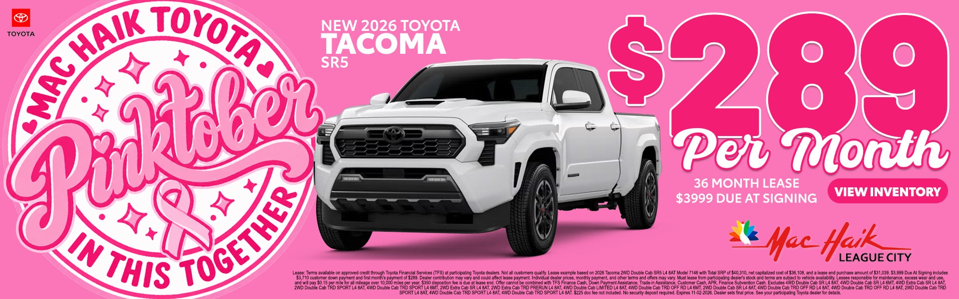 New 2026 Toyota Tacoma SR5